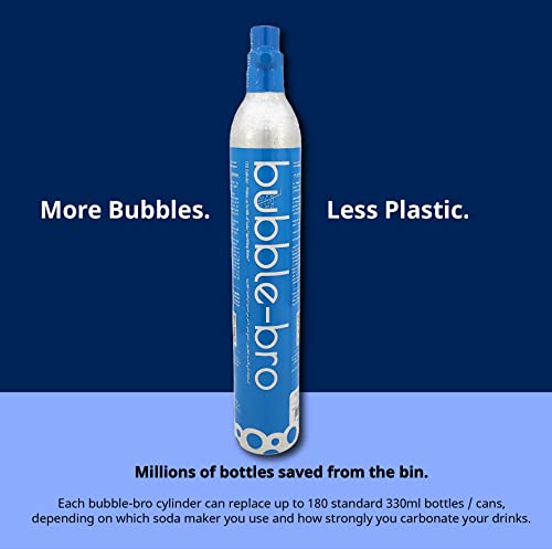 bubble-bro 60L CO2 Cylinder, compatible with bubble-bro, Drinkmate, Sodastream, aarke and other soda makers