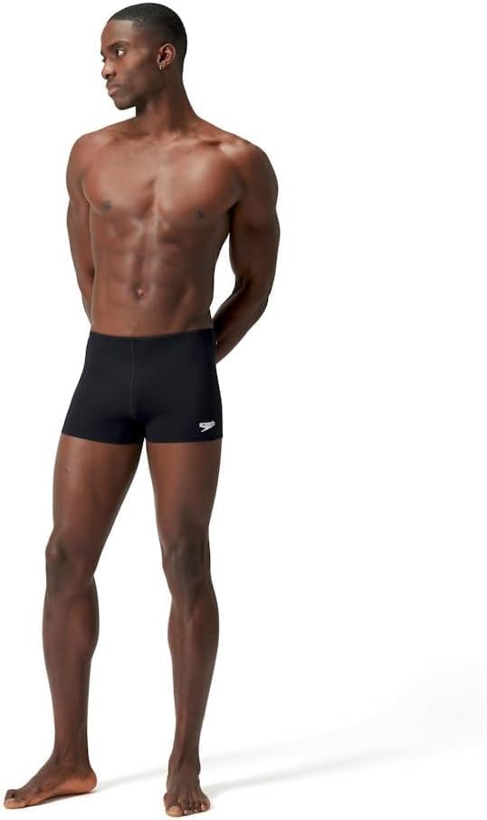 Men's Eco Endurance+ Aquashort Swimming Trunks Chlorine Resistant Recycled Fabric Swim Fitness Training Holiday Aquashort (pack of 1) - 28 Black