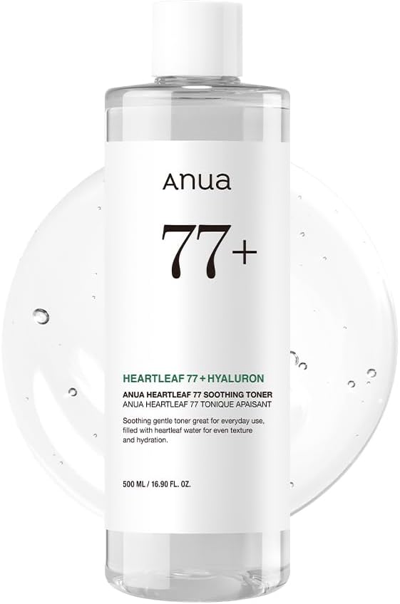 Heartleaf 77% Soothing Toner I pH 5.5 Trouble Care, Calming Skin, Refreshing, Hydrating, Purifying, Cruelty Free, Vegan,(250ml / 8.45 fl.oz.) - Unscented 500ml / 16.9 Fl Oz (Pack of 1)