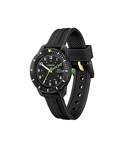Lacoste Mini Tennis Black Dial, Black Silicone Watch - 2030052