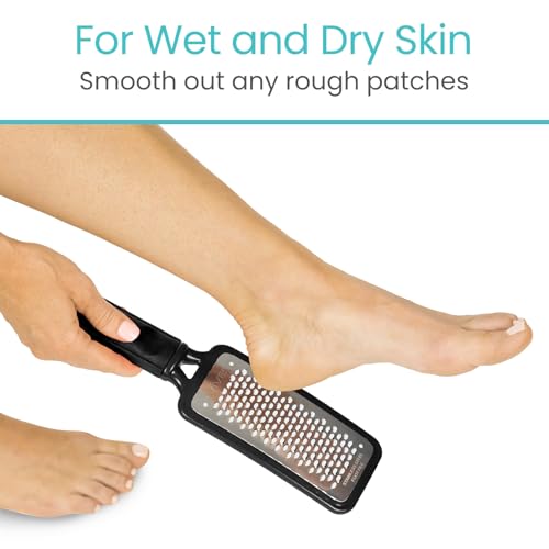 Vive Foot File Callus Remover Pedicure Tool Kit For Care Dead Skin Heel Scrub Shaver And Rough Patch Eliminator Remover For Dry And Wet Toe And Feet Peel Rasp Scrubber Blade Variety Pack (3) Multi