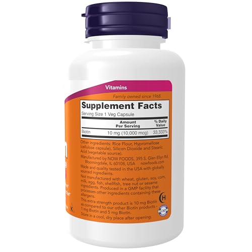 Now Foods Biotin 10,000Mcg Extra Strength Vcaps 120'S New