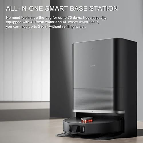 Xiaomi Robot Vacuum X20 Max Vacuum Cleaner with Wiping Function & All-in-One Station (8000Pa Suction Power; 120 Min Battery Life; Auto; Self-Cleaning, Emptying, Drying & Water Refill; App/Control)