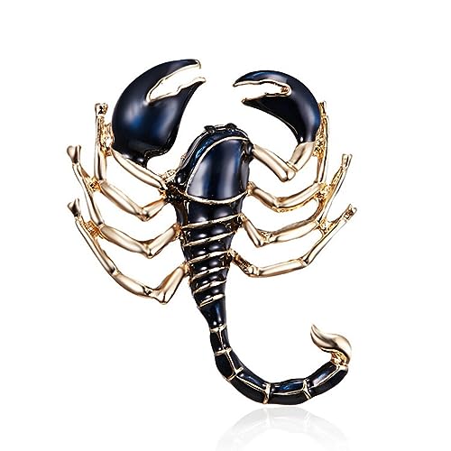 Scorpion Brooch Painting Animal Alloy Insect Enamel Personality Gorgeous Brooch Pin For Women And Men Jewelry Clothes Badge Decor Black