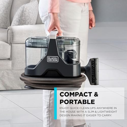 BLACK+DECKER Powerful Multisurface Spot Cleaner | Carpet, Sofa, Upholstery, Stairs, and Car Interior Stain Remover with Dual Tank System | 600W Power | BHSC600C-B5