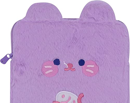 LUYAO 9-11 Inch Cute Tablet Sleeve Bag Plush Rabbit iPad Protective Case Tablet Cover Zipper Carrying Storage Bag for Women Girls Computer Accessories