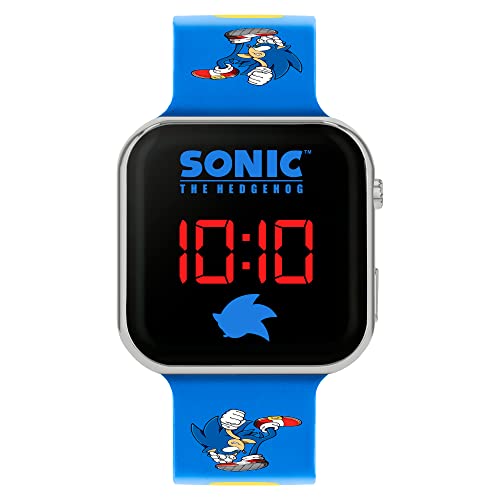 Sega Sonic the Hedgehog Blue LED Watch with Printed Silicone Strap SNC4137 - One Size
