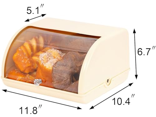 Bread Box for Kitchen Countertop Large Bread Box Farmhouse Bread Container Bread Storage with Window Bread Holder Black