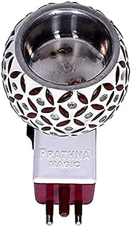 SHREE HANS CREATION | Kapur Dani Electrical Camphor Diffuser. Glass Kapoor Dhani & Essential Oil Diffuser with On Off Switch to Toggle Between Burner & Lamp (Blue Star)