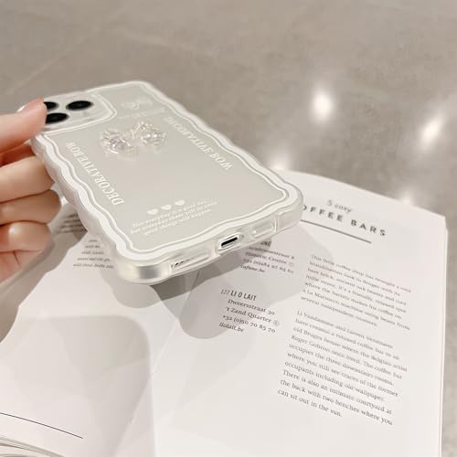 Rokmym Compatible with iPhone 16 Pro Case Cover with Glitter Pearl Bracelet Chain Strap, Phone Jewellery Case Cute Bear Design Glitter Pearl Woman Case for iPhone 16 Pro, 05