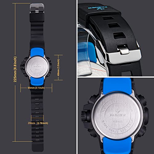 PASNEW Watches,Boy Multifunction Watch,Large Dial Watch,Teen Boy Waterproof Watches,Outdoor Sports Watch
