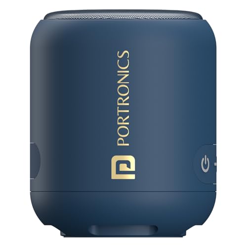 Portronics SoundDrum 1 10W TWS Portable Bluetooth 5.3 Speaker with Powerful Bass, Type C Charging Cable Included(Blue)