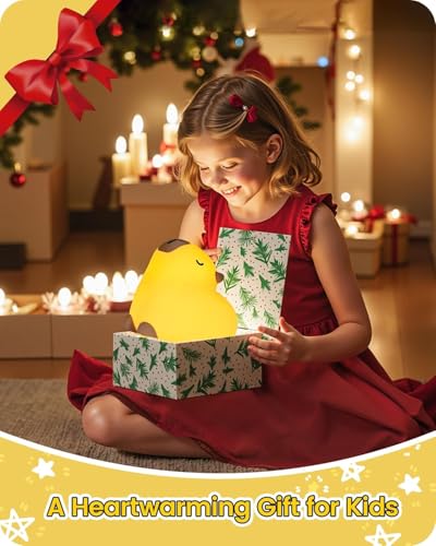 Capybara LED Cute Night Light for Kids, Silicone Rechargeable Night Light - 3 Level Dimmable Bedside Touch Lamp,Nightlight for Room Decor, Cute Gifts Stuff for Boys Girls Baby Children