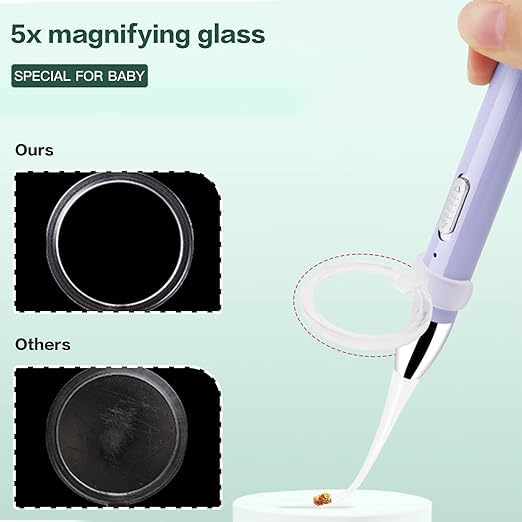Tengcang Earwax Removal Nose Picker Tool with LED Light and Storage Case USB Charging Ear Scoop Safe Silicone Soft Ear Wax Removal Tool for Baby Children and Adults (Green)