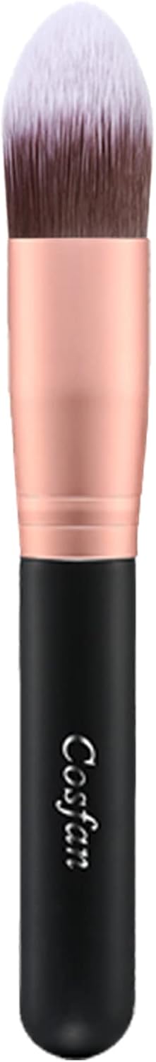 Tapered Kabuki Makeup Brush Concealer Brush for Liquid Foundation Powder Cream Contour Buffing Stippling Blending, Soft Synthetic Bristles Face Eye Shadows Black Brush, Large Mineral Powder Brush