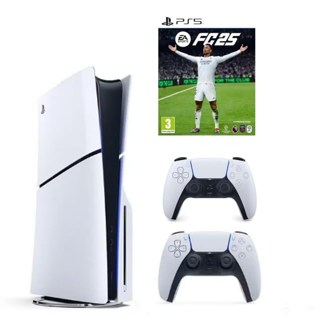 SIE Sony PlayStation 5 Slim Disc with Extra Dualsense White Controller and FC25 - International Version