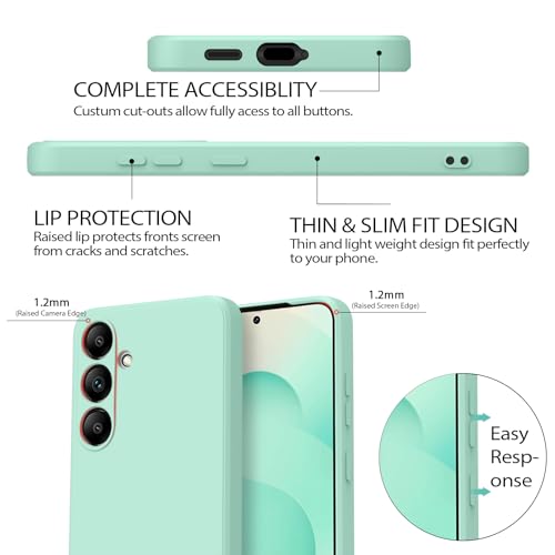 Soft Silicone Cases for Samsung Galaxy S25 Plus Cover,[Military Grade Drop Protection] [Anti-Scratch Microfiber Lining] Shockproof Slim Cover for Samsung Galaxy S25 Plus (Light Green)