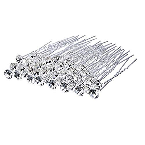 UNIONSKY 20 Pack Bridal Wedding Hair Pins Rhinestone Hair Clips Accessories for Women and Girls (Group 1)