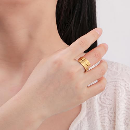 Dreamtimes Islamic Ayatul Kursi Rings for Women Muslim Quran Allah Split Rings Allah Ayatul Kursi Ring Arabic Calligraphy Rings for Men Gifts Islam Eid Ramadan