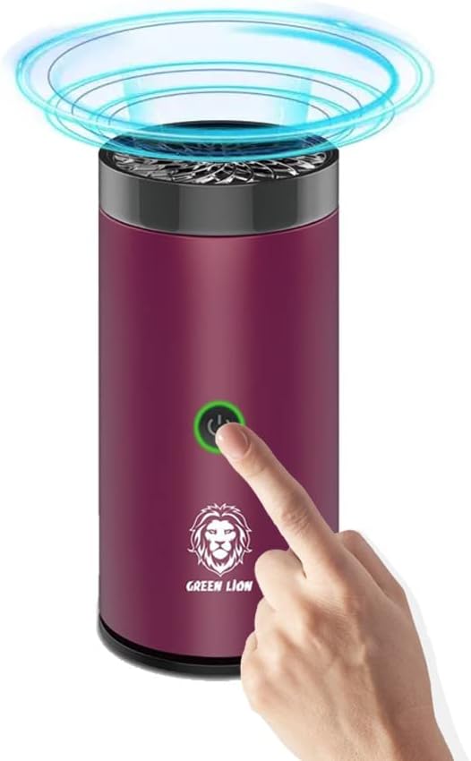 Green Lion Smart Bakhour Rechargeable Electric Car Incense Burner, USB-C Portable Mini Burner, Aluminum Alloy Design, Strong Power for Fast Burning, Long-Lasting Fragrance - Green
