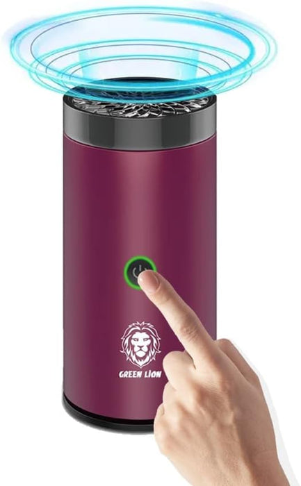 Green Lion Smart Bakhour Rechargeable Electric Car Incense Burner, USB-C Portable Mini Burner, Aluminum Alloy Design, Strong Power for Fast Burning, Long-Lasting Fragrance - Green
