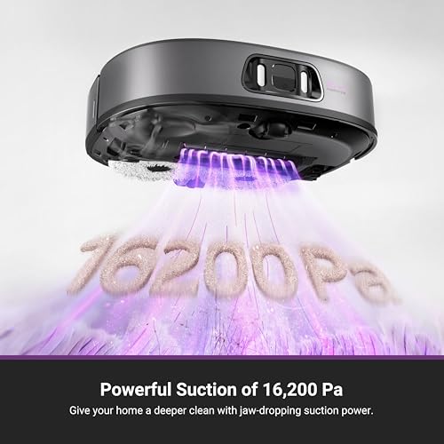 EUREKA Robot Vacuum Cleaner with Mop with Self Cleaning, 16,200 Pa Suction, Auto Mop Hot Water Washing & Hot Air Drying, Anti-Tangle, LDS Navigation, AI Obstacle Avoidance, App & Voice Control, J15