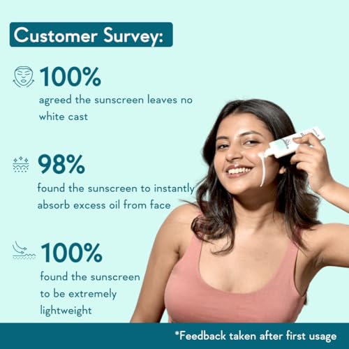 WishCare 5% Niacinamide Oil Balance Fluid Sunscreen SPF 50 PA++++ - Light & Matte Sunscreen for Oily Skin with Broad Spectrum Protection & No White Cast - 50g