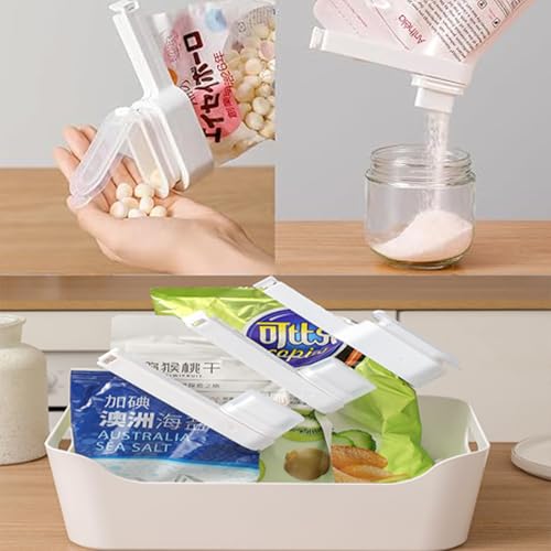 4pcs Pouring Clips, Bag Sealing Clips for Food Storage, Chip Snack Bag Sealer With Pour Spout for Cereal, Corn Flakes, Dry Fruits - Easy to Use