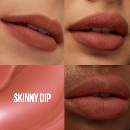 Maybelline New York, Super Stay Teddy Tint Plushwear and Transferproof, Delivers up to 12 hours of Long-lasting Blurred Matte Soft Lip Color, 15 SKINNYDIP