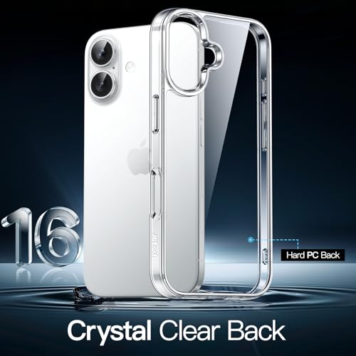 JETech Case for iPhone 16 6.1-Inch, Non-Yellowing Shockproof Phone Bumper Cover, Anti-Scratch Clear Back (Clear)