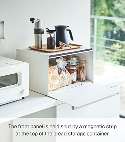 Yamazaki Home Bread Box - Steel Kitchen Counter Storage Food Container Holder, Steel, Handles, No Assembly Req.