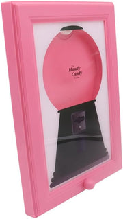 Alide Candy Dispenser Picture Frame Wall Mounted Interactive Gumball Machine Snack Dispenser for Kitchen with Fun Photo Frame (Pink)