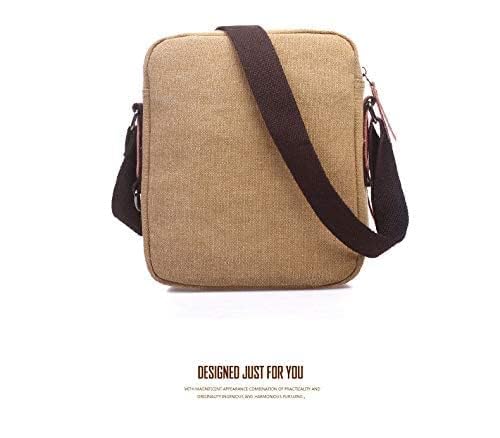 Fashion Shoulder Bag For Men Stylish Brown Canvas Crossbody Bag Korean Style HandBag For Male