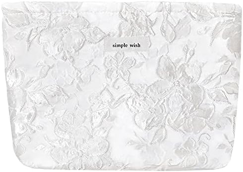 STARDW Flower Cosmetic Bags Makeup Bags for Women and Girls,Travel Makeup Bag Large Capacity Canvas Makeup Bag,Makeup Organizer Bag Zipper Pouch, Embossed pink, Large Capacity Aesthetic Makeup Bags