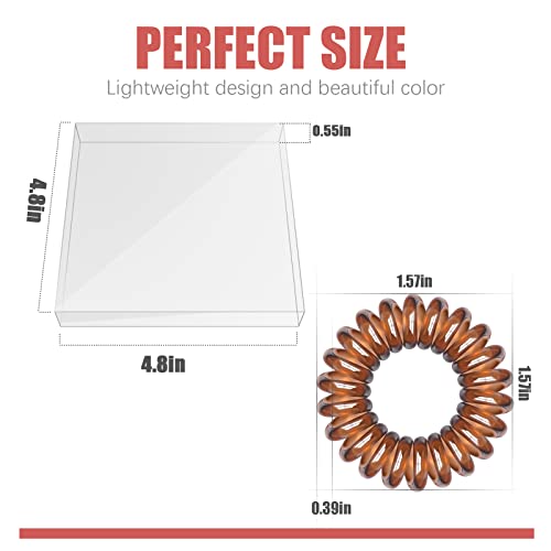 JINAVER Spiral Hair Ties, 9pcs Browr Coil Hair Ties for Women, Coil Bracelets for Thick Hair, Spiral Bracelet Phone Cord Hair Coils for Hair Ties Spiral