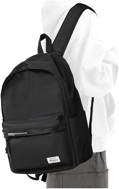 WEPOET Middle School Backpack for Teen Girls,Cute College Backpack for Women,High School Bag,Casual Travel Rucksack,Bookbag - D1-black