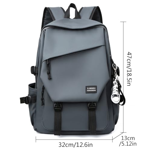 Simcoo Men Laptop Backpack Business Daypack Boy College School Bag Waterproof Rucksack Teacher Travel Bags （Grey)）