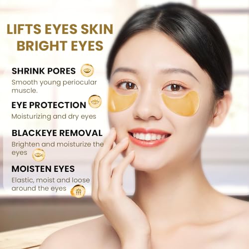 KANZA - 60 Pcs Supplement Collagen Eye Mask(30 Pairs)| Under Eye Patches for Eye Bags & Anti-Aging Treatment | Reduces Dark Circles,Puffiness,Wrinkles | Hydrogel Eye Patch | Under Eye Mask Set