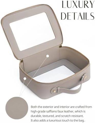 Small Cosmetic Bag for Purse Mini Makeup Bag for School Cute Clear Make Up Pouch for Travel Tiny Leather White Make Up Organizer Case for Backpack Toiletry Bag Waterproof Square Pouch with Zipper