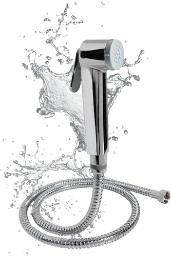 Streamflow™ Alpha Hand Trigger Bidet/Shattaf Set - Glossy Chrome / 120cm Stainless Steel/Chrome Hose