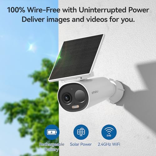 Imou 2K Outdoor Camera, Wireless Outdoor Camera, Security Camera for Home, Solar Security Camera, Outdoor Surveillance Cameras, Waterproof Dome Surveillance Cameras Cell AIO 3MP, Works with Alexa