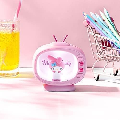 LUYAO Cute Night Light, My Melody LED Mini TV Model Night Lamp, Portable Bedroom Bedside Bed Lamp Gifts for Women Teenage Teen Girls Boys (My Melody)