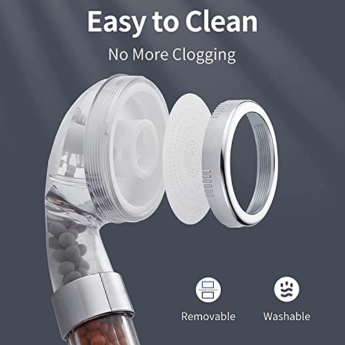 Ecom City™ Filtered Hand Held Shower Head - Ionic Head - Help Reduces Hair Loss - Rainfall Spa - Water Saving - Purifies Water - Remove Chlorine