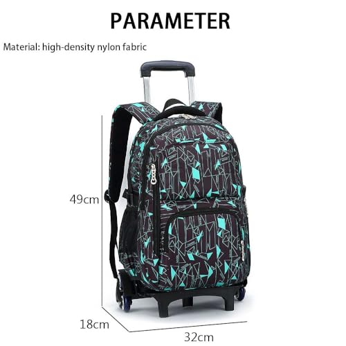 Boys Rolling Backpacks Fashion Printed Girls Wheeled Luggage Bags Kids Trolley School Bags Large Capacity for School Students Bookbag
