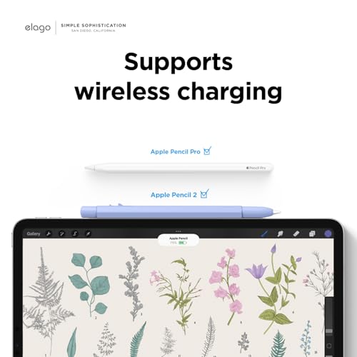 elago x MONAMI Pencil Case Compatible with Apple Pencil 2nd Generation Cover Sleeve, Classic Design, Compatible with Magnetic Charging and Double Tap - Viola