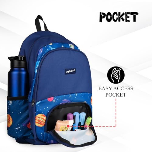 F Gear Chinook NBlue Planets 21L, Casual Backpack|School Backpack|Tuition Bag|Primary School bag For Girls Boys|Bottle Holder Easy Access Pocket, Padded Back & Shoulder Straps|Lightweight College Bag