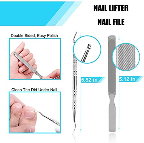 ELECDON Toenail Clippers Set 7Pcs, Staineless Steel Ingrown Toenail Tool Kit, Professional Toe Nail Nippers Set Pedicure Treatment Tool for Ingrown & Thick Nail, Surgery Grade Manicure Pedicure Tool