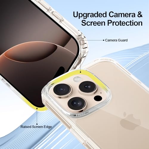 T Tersely Crystal Clear Case for iPhone 16 Pro Max(6.9-Inch), [Anti-Yellowing] Hard Back Slim Shockproof Bumper Anti-Scratch, Suitable for Wireless Charging