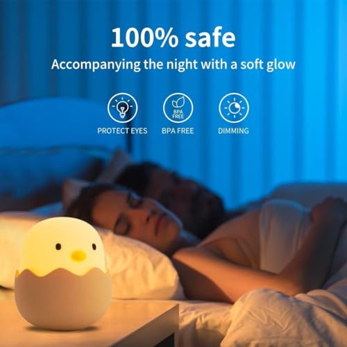 Dimmable Kids Night Light - Touch Control Rechargeable Night Lamp for Baby & Children, Bedroom Sleep Aid & Gift
