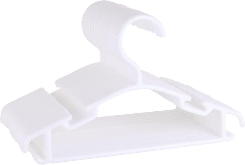 Red Dot Gift® 10-Pack Baby Clothes Hangers Nonslip Children Coat Hangers Plastic Nursery Hangers With Notched Shoulder For Babies Toddlers Kids Clothes Hanger,suit hanger (White)